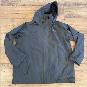 Eddie Bauer Charcoal Hooded Raincoat
